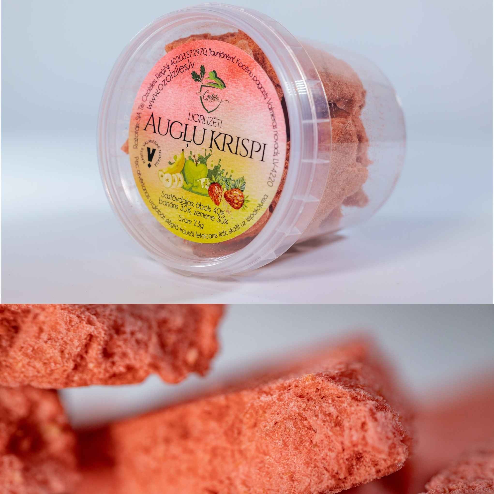 Freeze-dried fruit crisps with strawberry (no sugar)