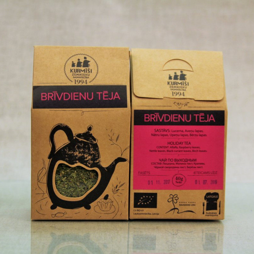 Zāļu tēja Brīvdienu (beramā), bioloģiska 40g