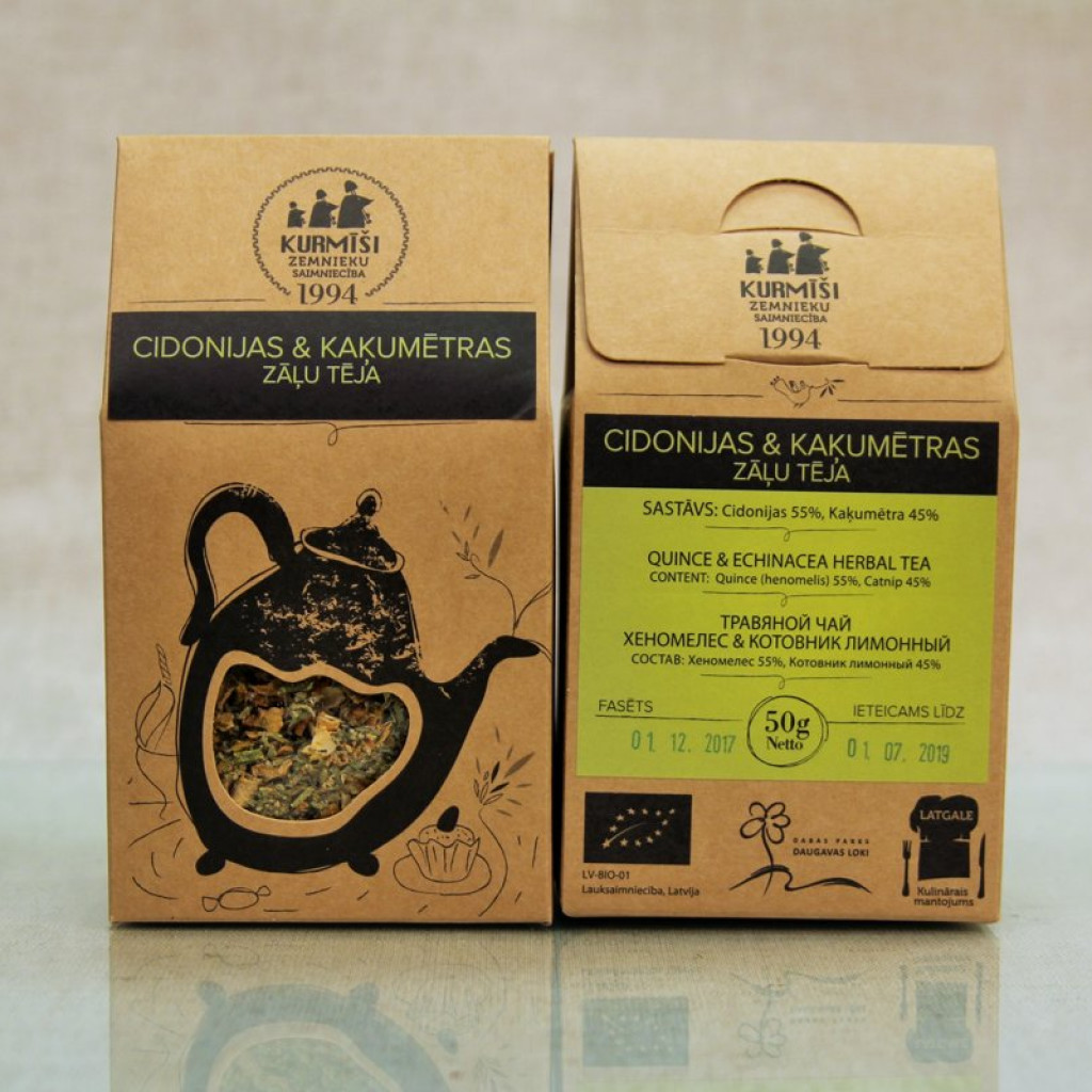 Zāļu tēja cidonija un kaķumētra (beramā) bioloģiska 50g