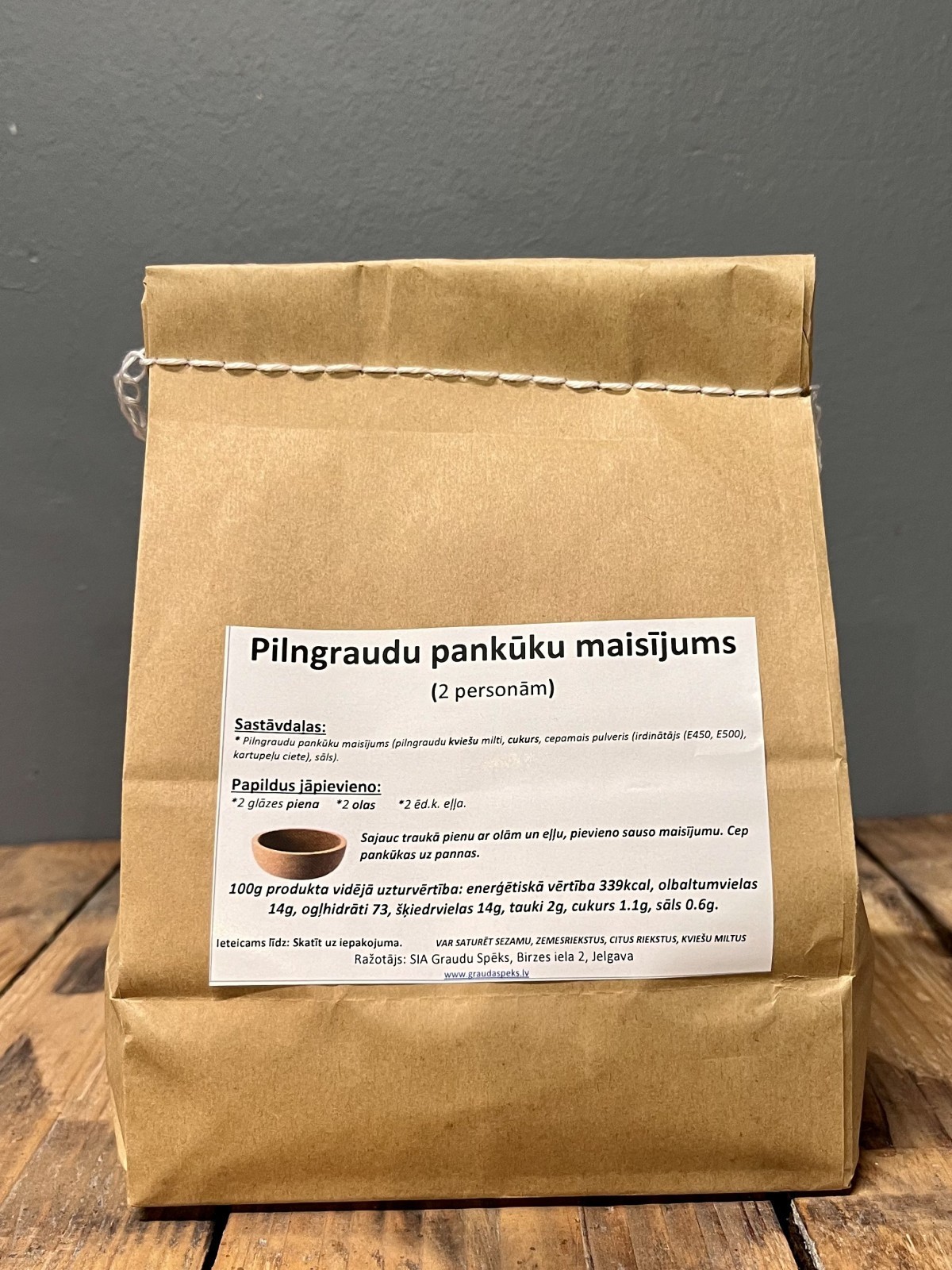 Wholegrain pancake mix for 2 people