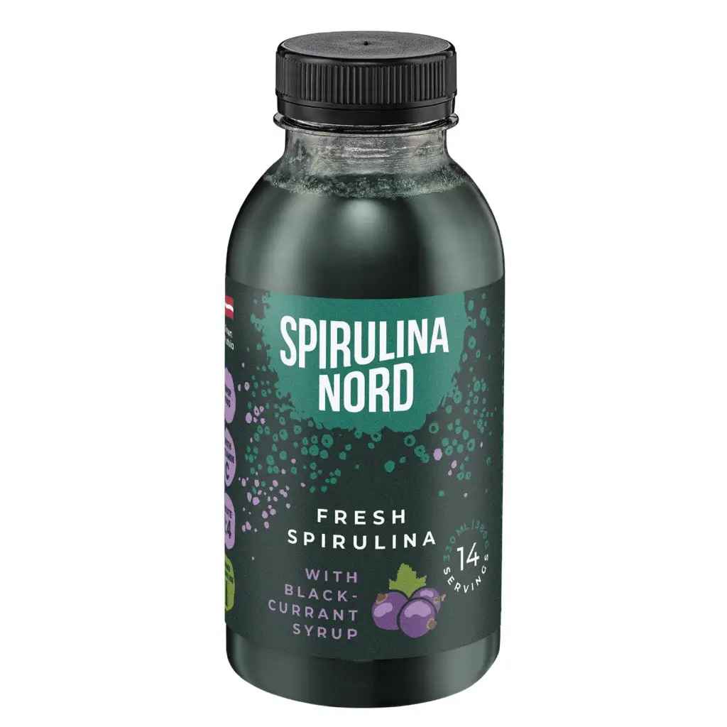 Spirulina mustsõstraga, 14 portsjonit, 330 ml