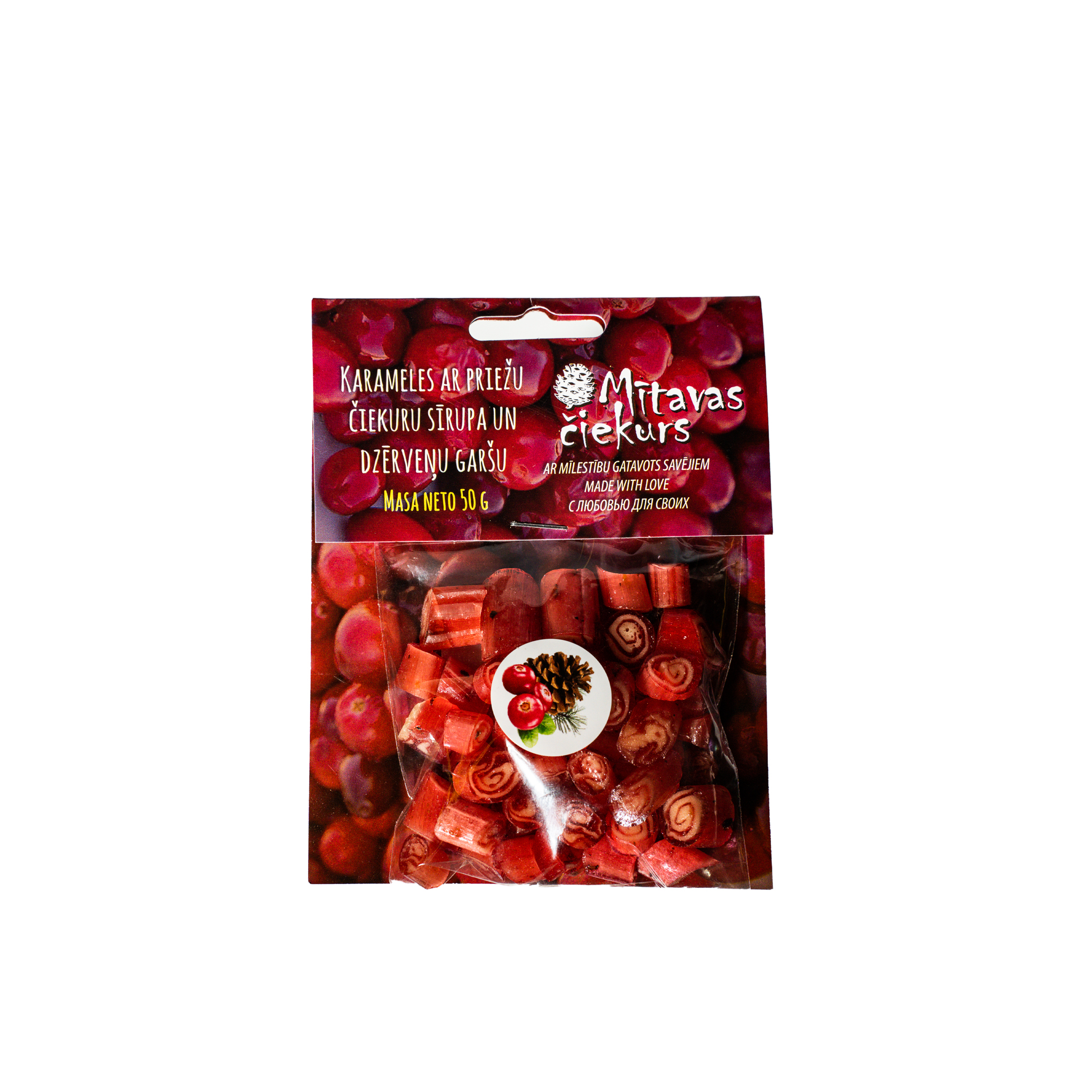 Pine cone and cranberry caramels 50g