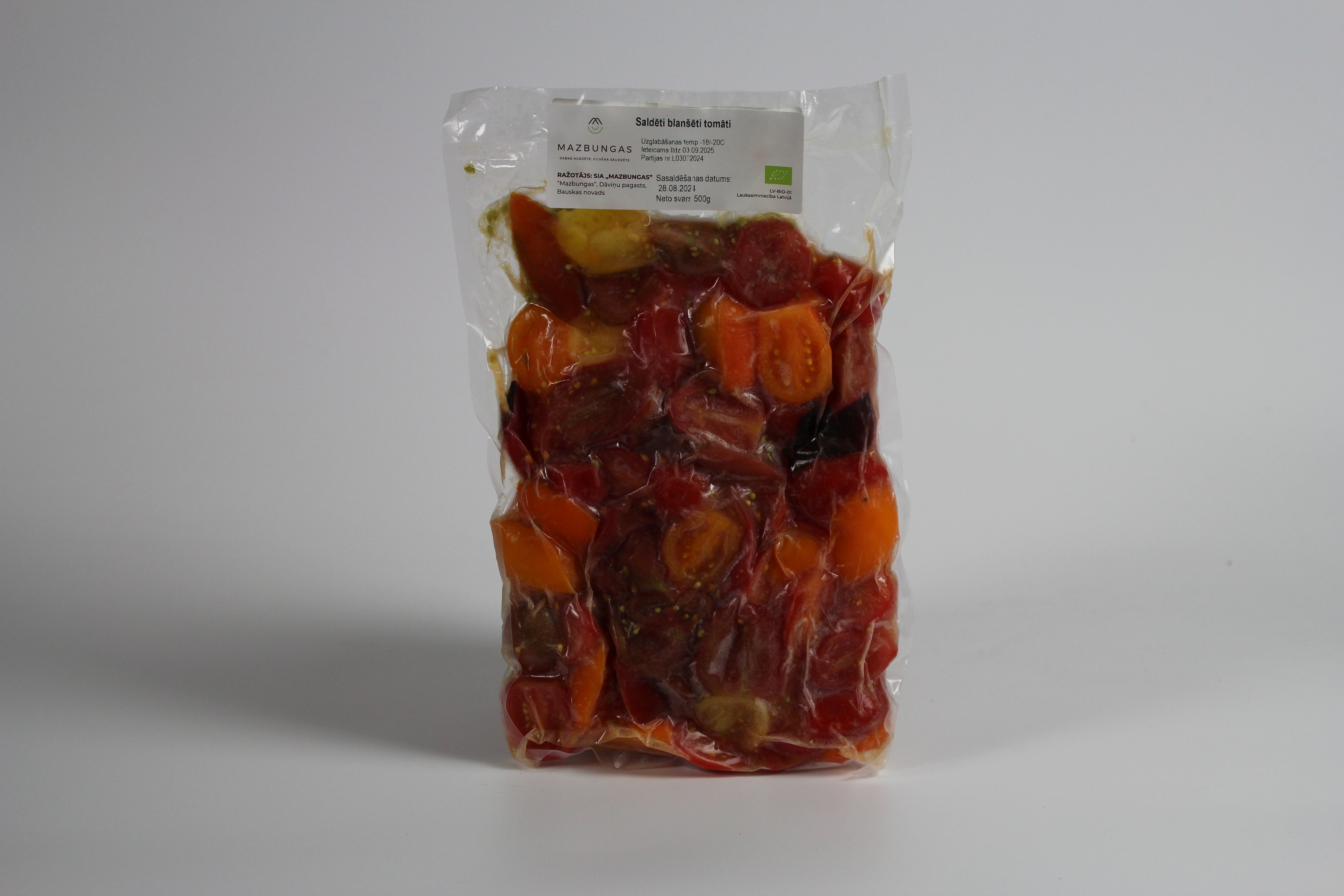 Saldēti blanšēti tomāti BIO LV-BIO-01 500g