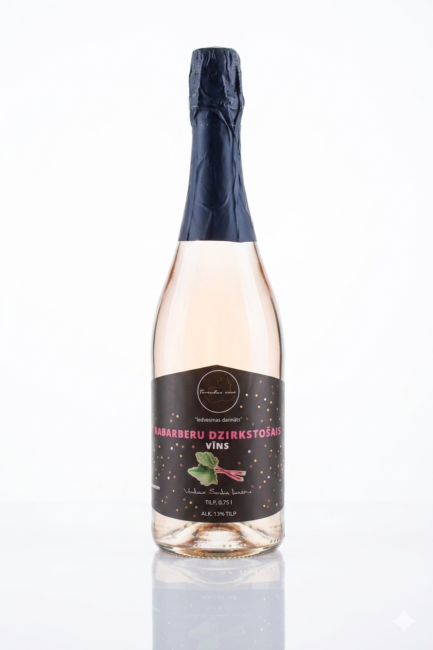 Rhubarb sparkling wine, semi-dry